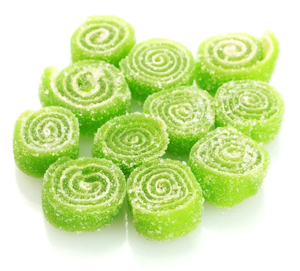 Caramelos de gelatina verde aislados en blanco —  Fotos de Stock
