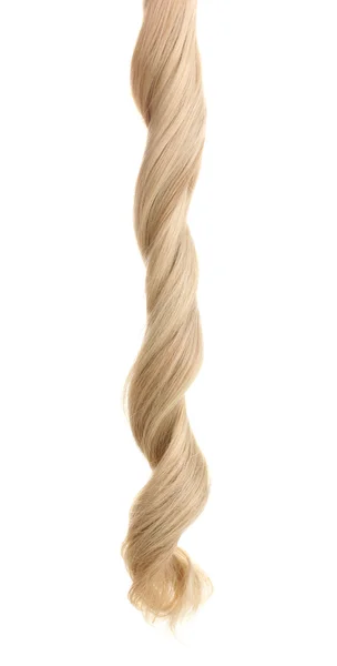 Σγουρά μαλλιά ξανθά που απομονώνονται σε λευκό — Φωτογραφία Αρχείου