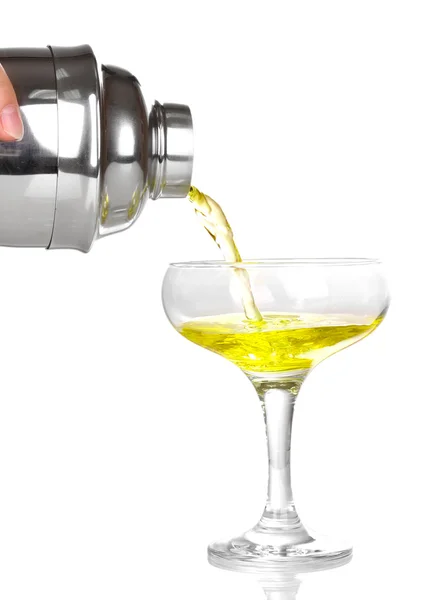 Savoureux cocktail jaune isolé sur blanc — Photo