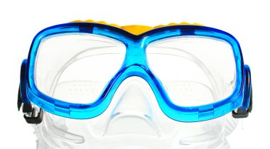 izole üzerinde beyaz mavi Yüzme gözlüğü
