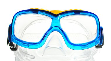 Blue swim goggles isolated on white clipart