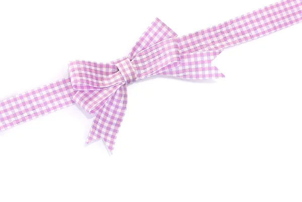 Beautiful purple bow and ribbon isolated on white — Stock Photo, Image