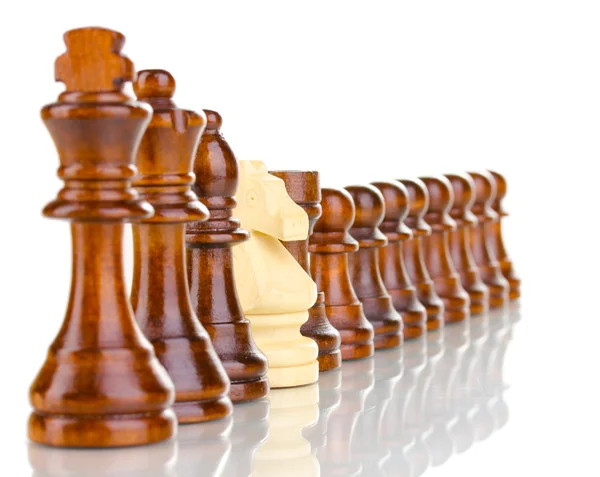 Schackpjäser isolerade på vitt — Stockfoto