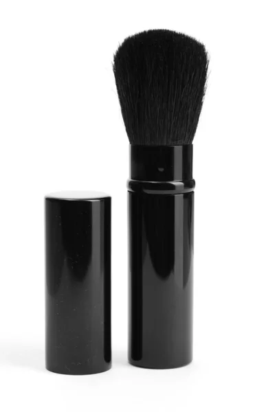 Zwarte borstel voor make-up geïsoleerd op wit — Stockfoto