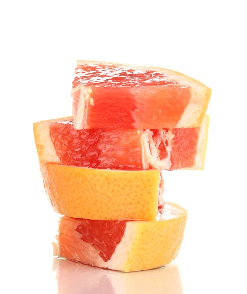 Skivad grapefrukt isolerad på vit — Stockfoto