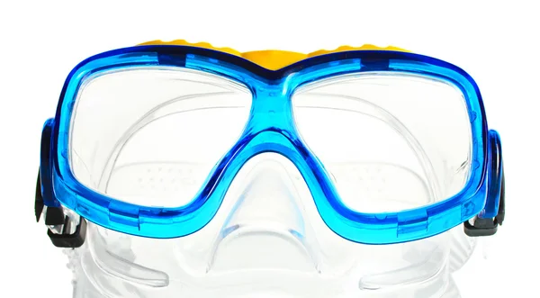 Голубые очки для купания, изолированные на белом — стоковое фото