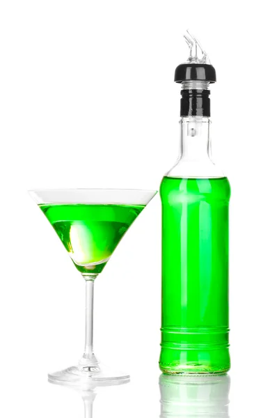 Tasty green cocktail isolated on white — Stock Photo, Image