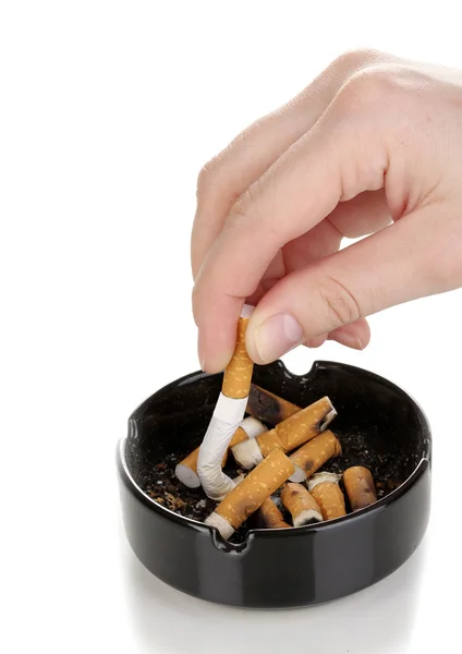 Vyndává cigaret zadek isolateed na bílém pozadí — Stock fotografie