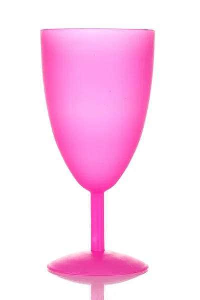 Bright plastic goblet isolated on white — Stock Photo, Image