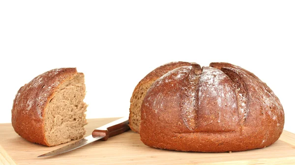Krojonego chleba na białe tło zbliżenie — Zdjęcie stockowe