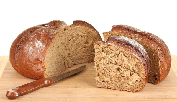 흰색 배경 클로즈업에 빵을 슬라이스 — 스톡 사진