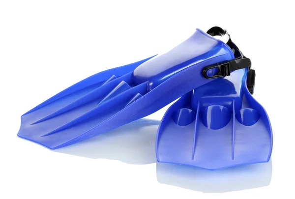 Blauwe flippers geïsoleerd op wit — Stockfoto