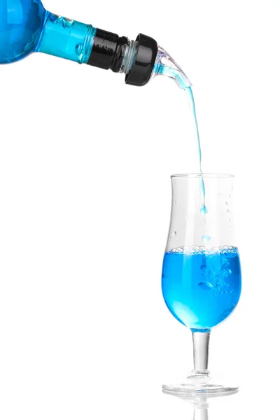 Sabroso cóctel azul aislado en blanco — Foto de Stock