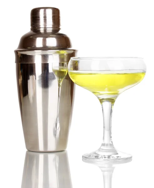Gustoso cocktail giallo isolato su bianco — Foto Stock