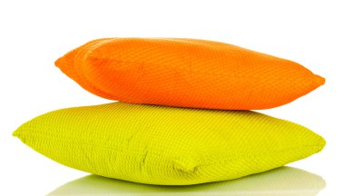 Bright color pillows isolated on white