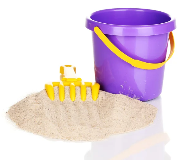Gyermek játékok strand és elszigetelt fehér homok — Stock Fotó