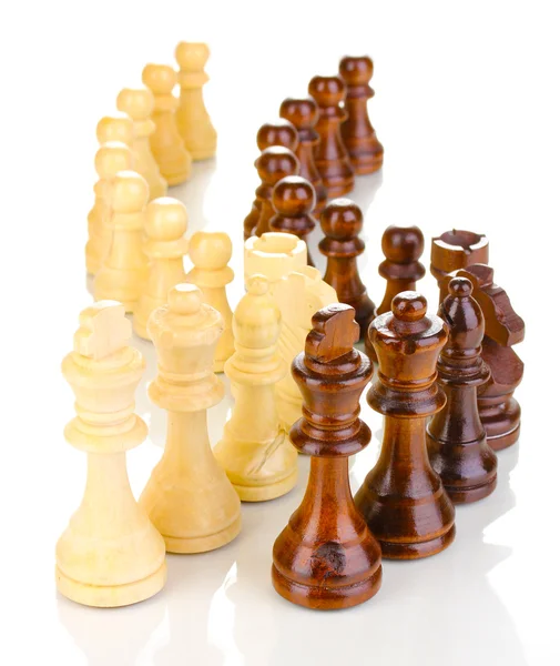 Schachfiguren isoliert auf Weiß — Stockfoto