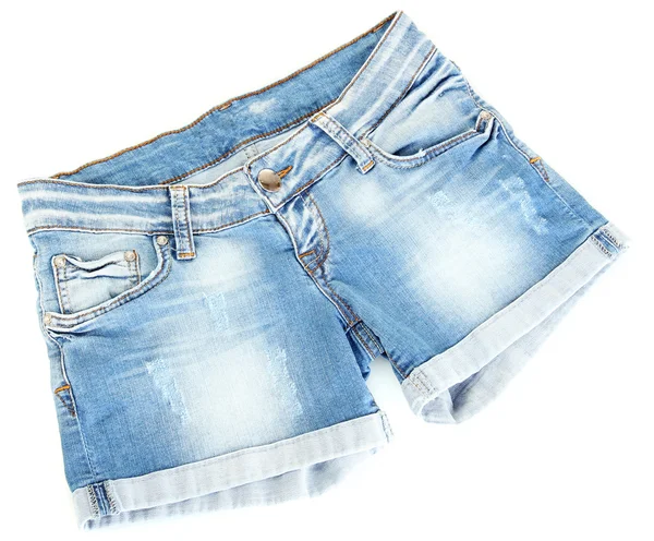 Kvinnor jeans shorts isolerade på vit bakgrund — Stockfoto