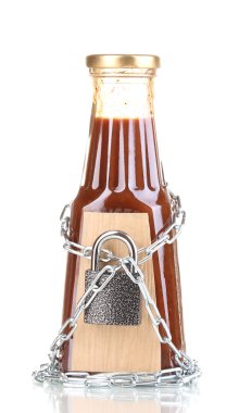 Secret ingredient with chain and padlock isolated on white clipart