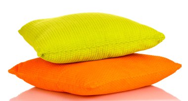 Bright color pillows isolated on white