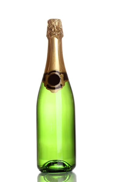 Botella de champán aislado en blanco — Foto de Stock