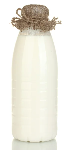 Beyaz arka plan yakın çekim izole süt şişesi — Stok fotoğraf