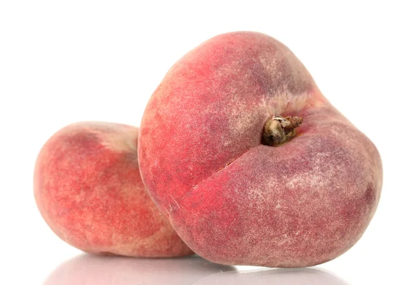 Ripe fig peaches isolated on white — Stock Photo, Image
