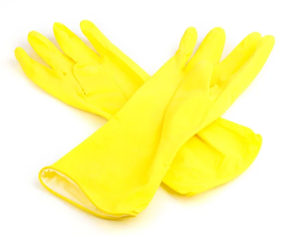 Color cleaning gloves isolated on white — Stock Photo, Image