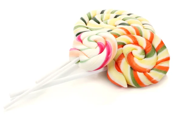 Colorful lollipops isolated on white — Stock Photo, Image