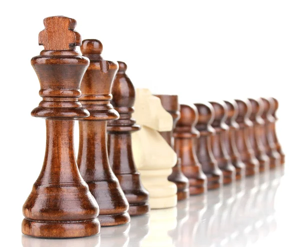 Šachové figurky izolované na bílé — Stock fotografie