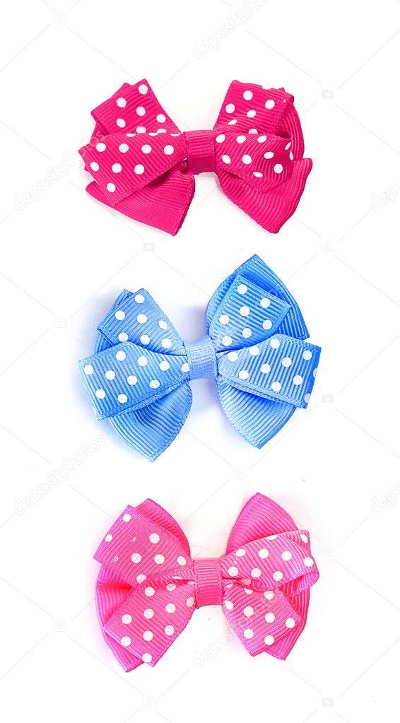 Beautiful color bows isolated on white