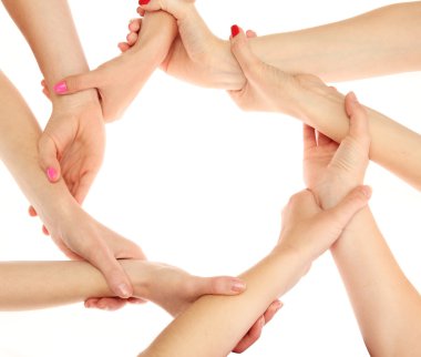 Group of young 's hands isolated on white clipart