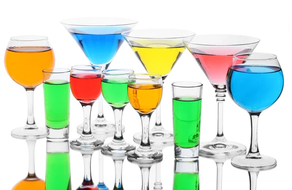 Alcoholic cocktails isolated on white — Stock Photo, Image