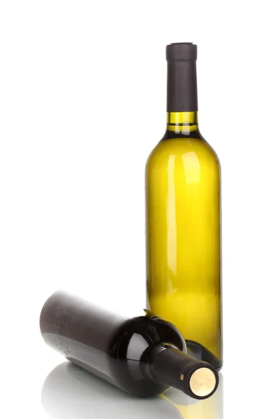 Бутылки отличного вина, изолированные на белом — стоковое фото