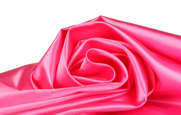 Cortinas de seda rosa isoladas em branco — Fotografia de Stock
