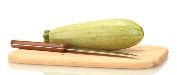 Squash na prkně s nožem izolovaných na bílém pozadí — Stock fotografie