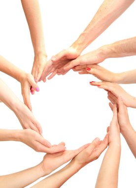 Group of young 's hands isolated on white clipart