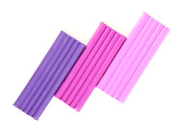 Çocuk parlak hamuru üzerine beyaz izole