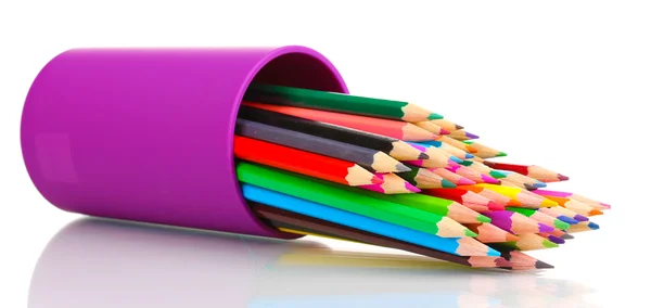 Lápis de cor em vidro isolado em branco — Fotografia de Stock