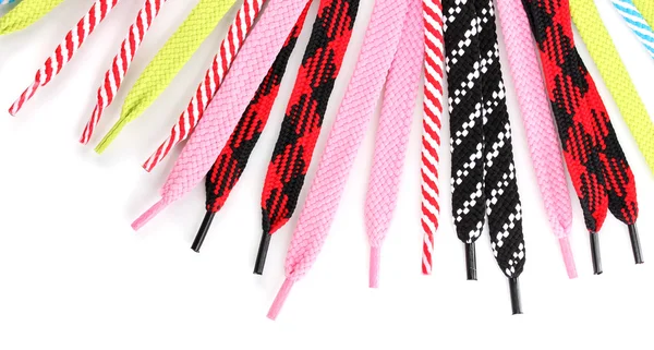 stock image Colorful shoelaces isolated on white