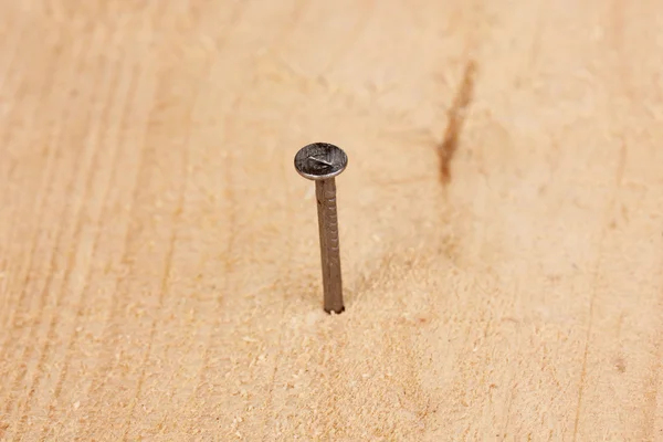 木の板に金属の釘 — ストック写真