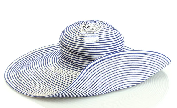 Όμορφο καλοκαίρι γυναίκα καπέλο που απομονώνονται σε λευκό φόντο — Φωτογραφία Αρχείου