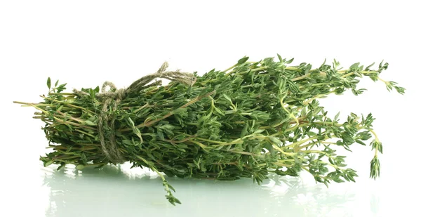 Čerstvý zelený tymián izolovaných na bílém — Stock fotografie