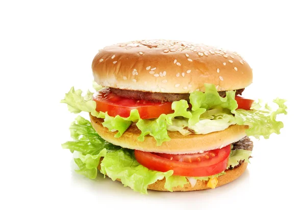 크고 맛 있는 햄버거 흰색 절연 — 스톡 사진