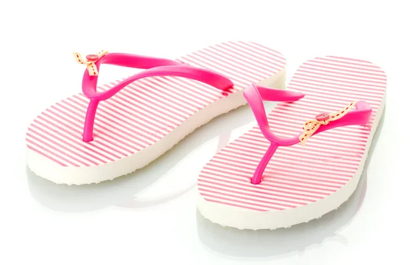 Chaussures de plage rose isolées sur blanc — Photo