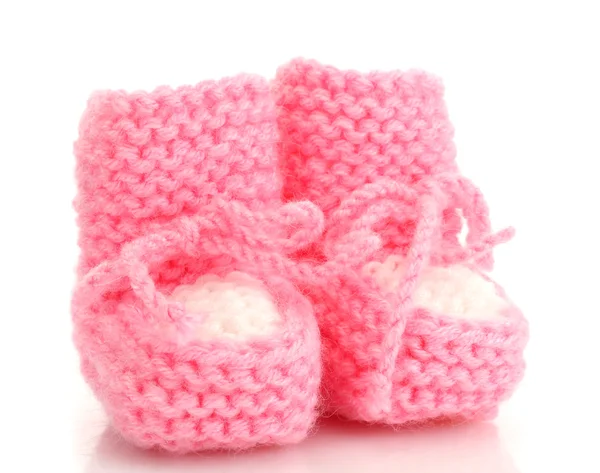 Rosa baby stövlar isolerad på vit — Stockfoto