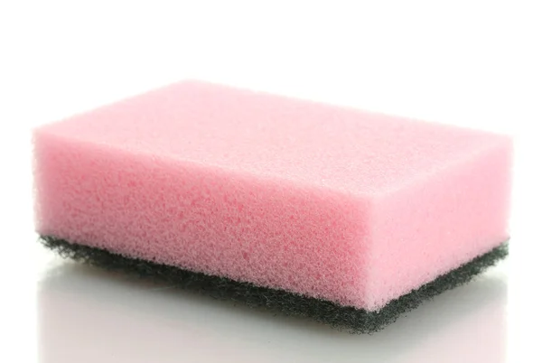 Esponja rosa aislada en blanco — Foto de Stock