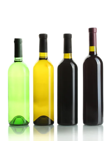 Butelki wina na białym tle — Zdjęcie stockowe