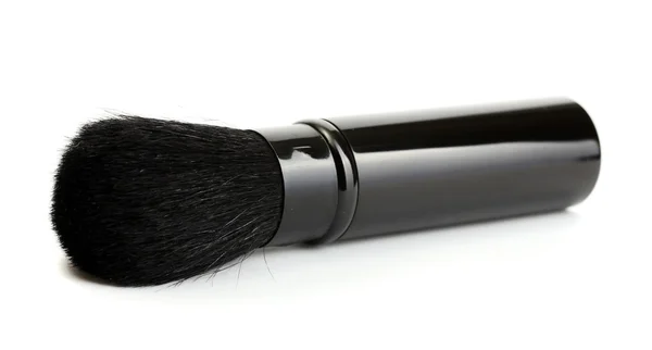Cepillo negro para maquillaje aislado en blanco — Foto de Stock