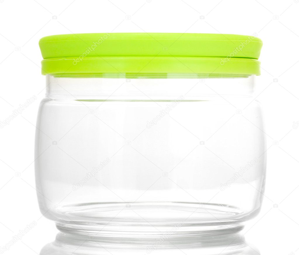 Bright empty jar isolated on white